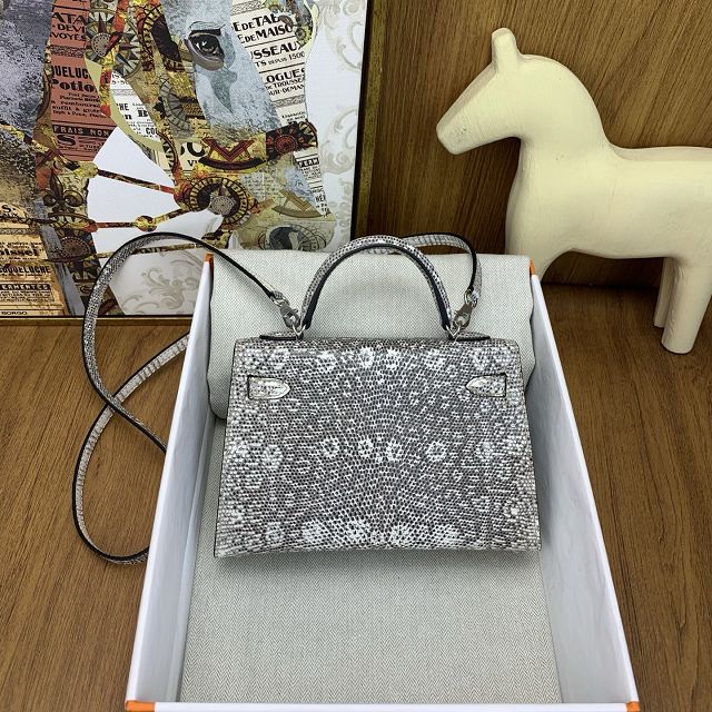 Hermes handmade genuine 100% lizard leather kelly 19 bag K0019 