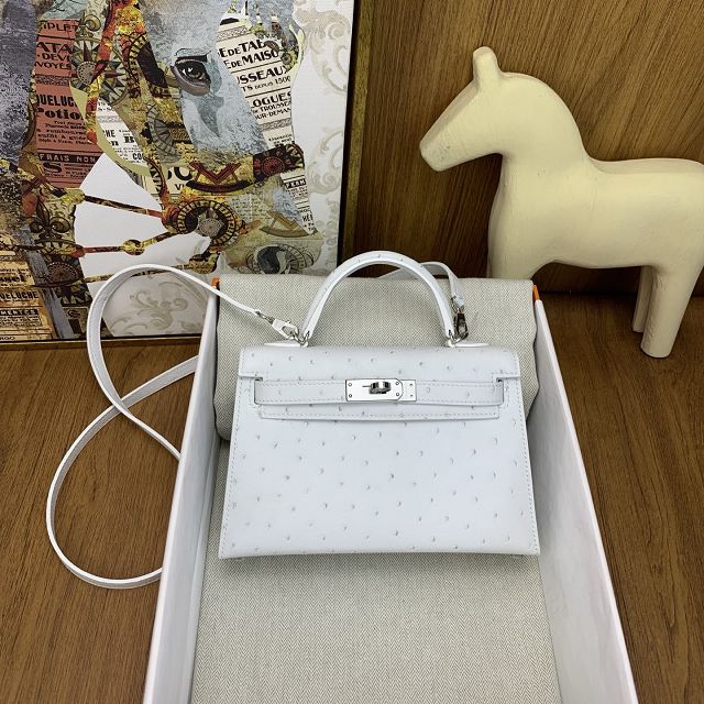 Hermes handmade genuine 100% ostrich leather kelly 19 bag K019 