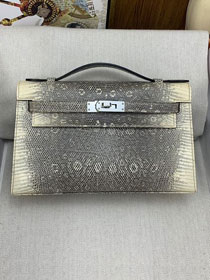 Hermes handmade genuine lizard leather mini kelly 22 clutch K220 