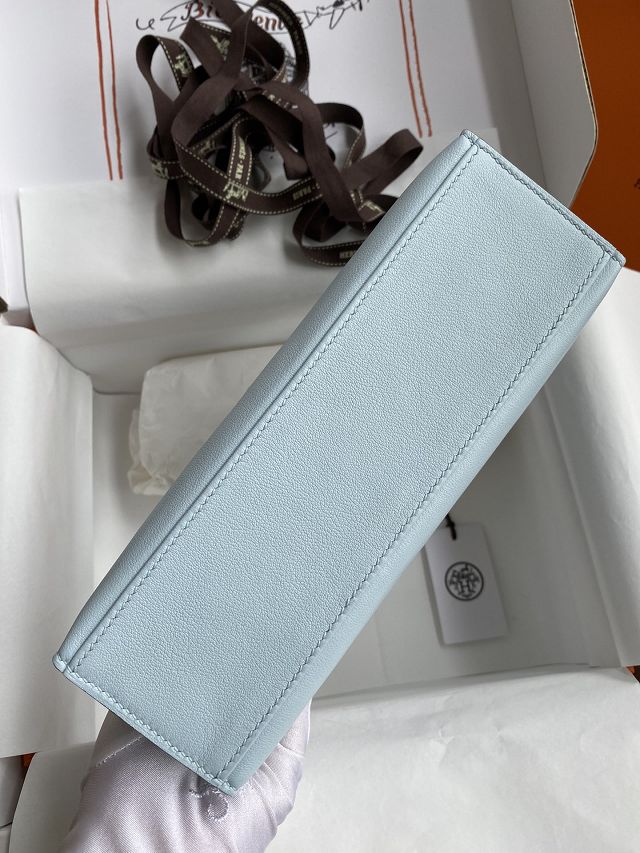 Hermes original swift leather mini kelly 22 clutch K0012 azur