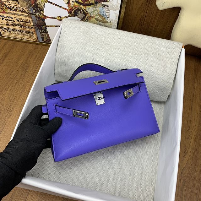 Hermes original swift leather mini kelly 22 clutch K0012 crocus