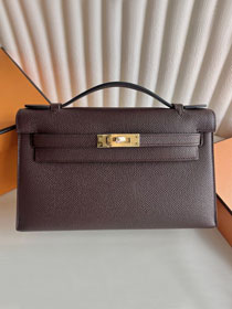 Hermes original epsom leather mini kelly 22 clutch K012 rouge sellier 