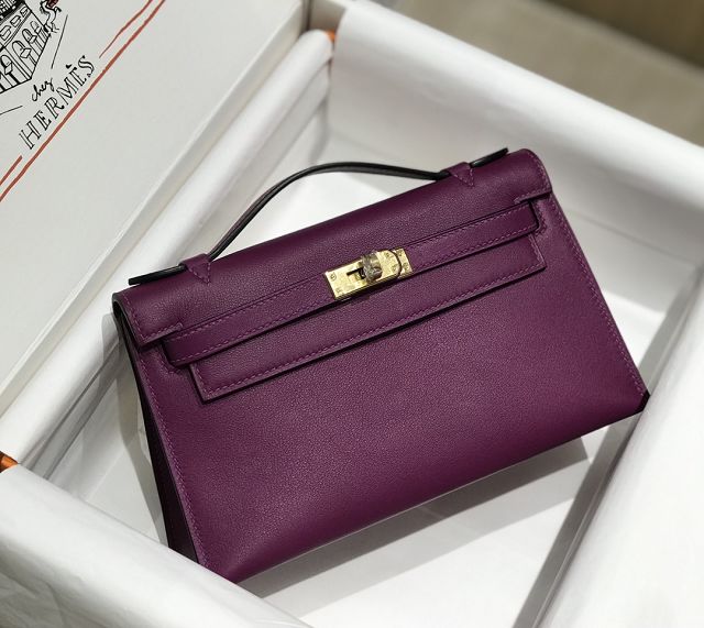 Hermes original swift leather mini kelly 22 clutch K0012 anemone