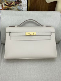 Hermes original swift leather mini kelly 22 clutch K0012 craie