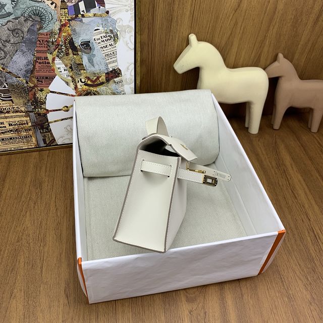 Hermes original swift leather mini kelly 22 clutch K0012 craie