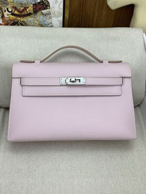 Hermes original swift leather mini kelly 22 clutch K0012 mauve pale
