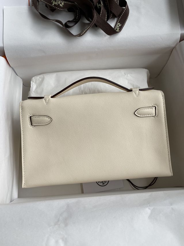 Hermes original swift leather mini kelly 22 clutch K0012 nata
