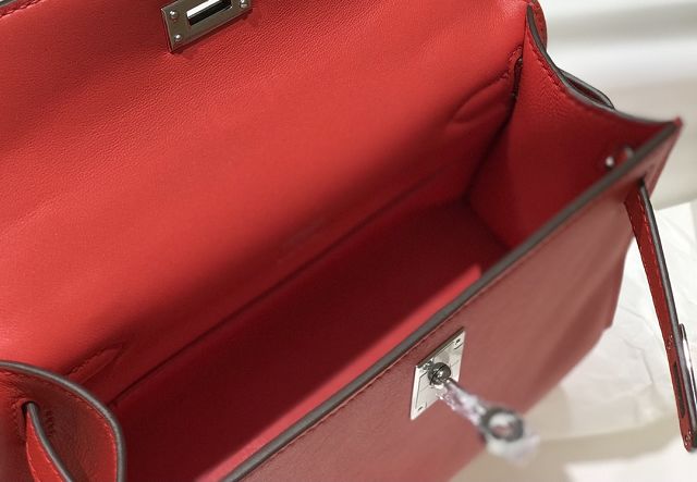 Hermes original swift leather mini kelly 22 clutch K0012 red
