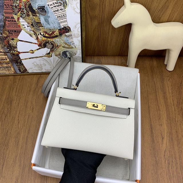 Hermes original epsom leather mini kelly 19 bag K0019 