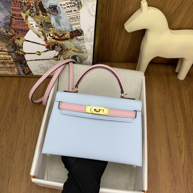 Hermes original epsom leather mini kelly 19 bag K0019 