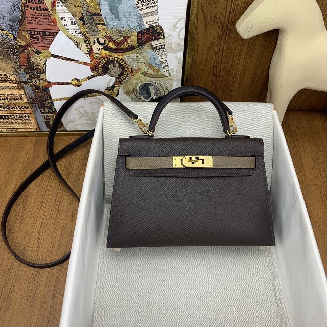 Hermes original epsom leather mini kelly 19 bag K0019 