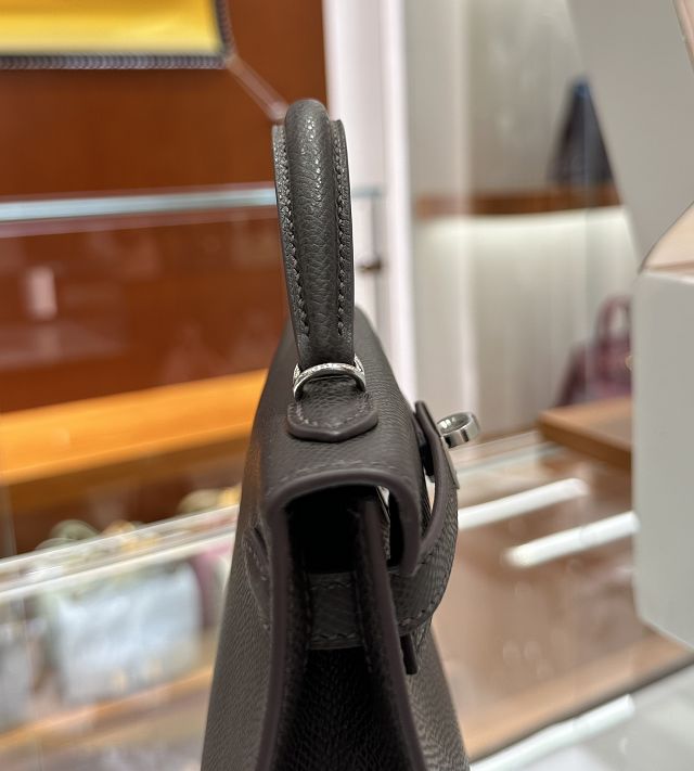 Hermes original epsom leather mini kelly 19 bag K0019 ebene