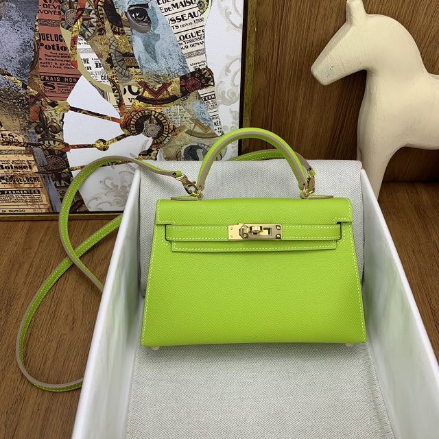 Hermes original epsom leather mini kelly 19 bag K0019 kiwf 
