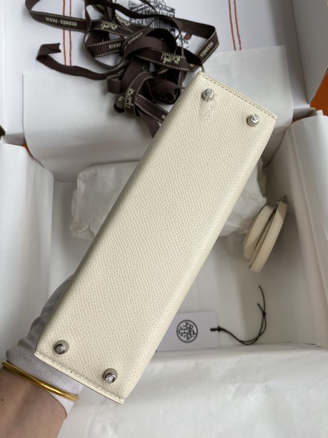 Hermes original epsom leather mini kelly 19 bag K0019 nata