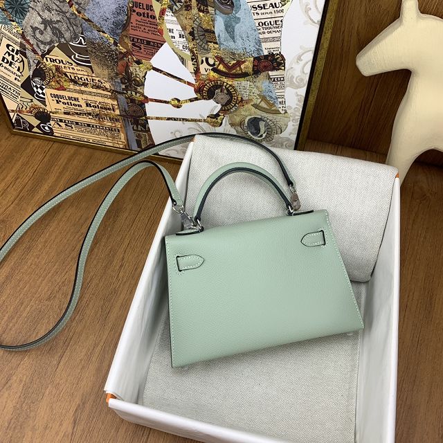 Hermes original epsom leather mini kelly 19 bag K0019 rosemary