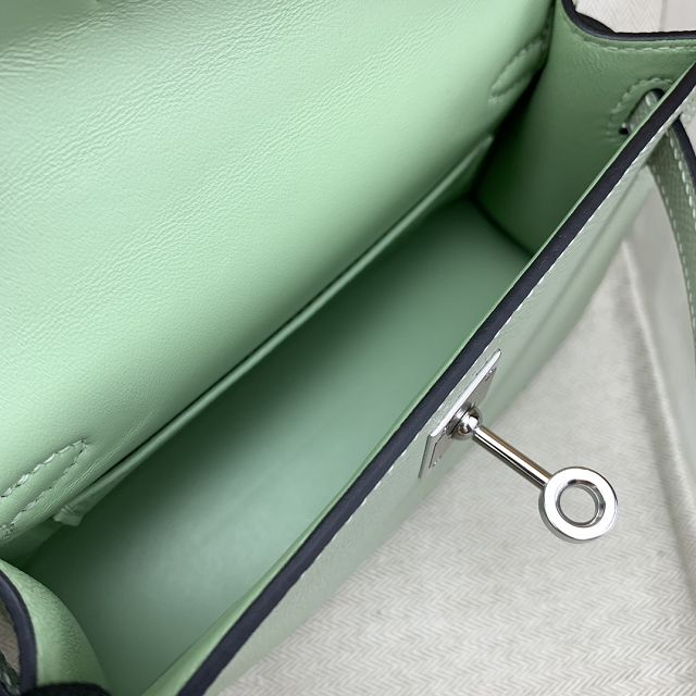 Hermes original epsom leather mini kelly 19 bag K0019 rosemary