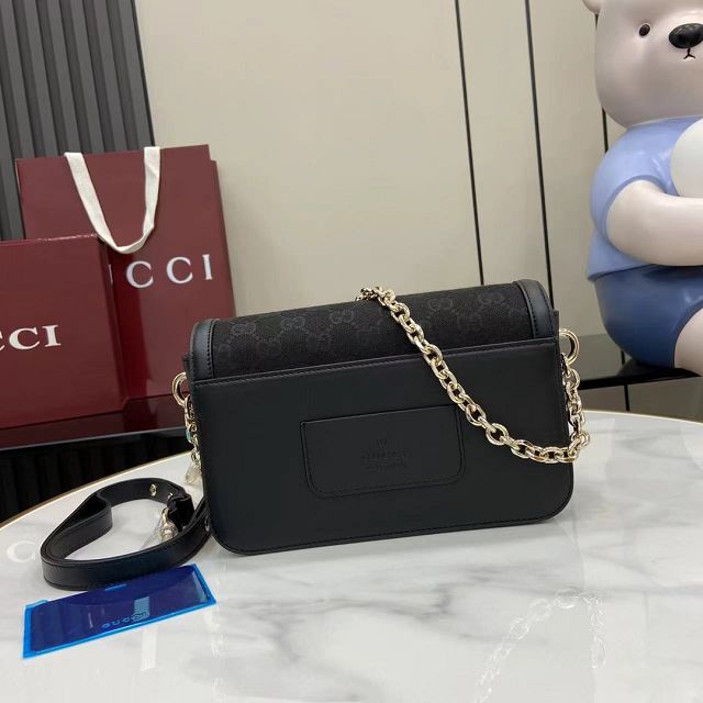 GG original denim go small shoulder bag 826761 black