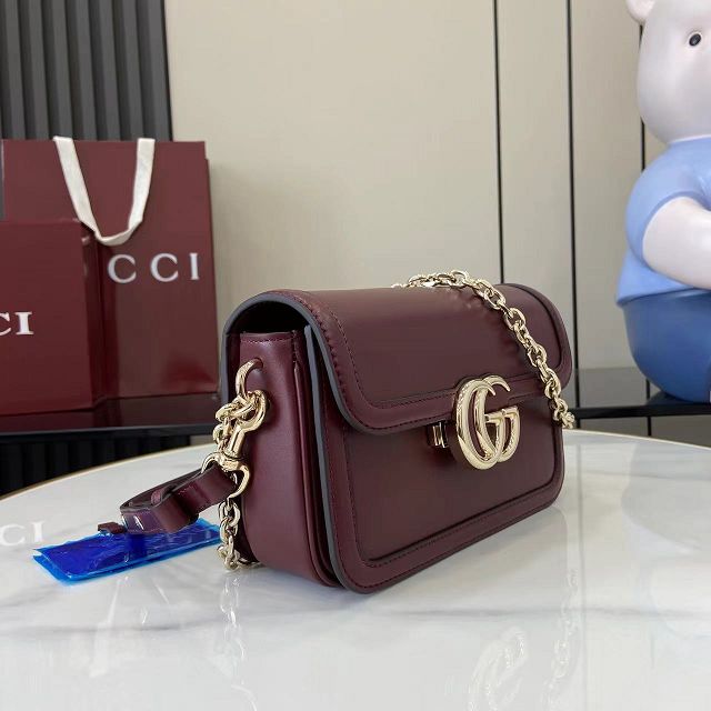 GG original calfskin go small shoulder bag 826761 bordeaux