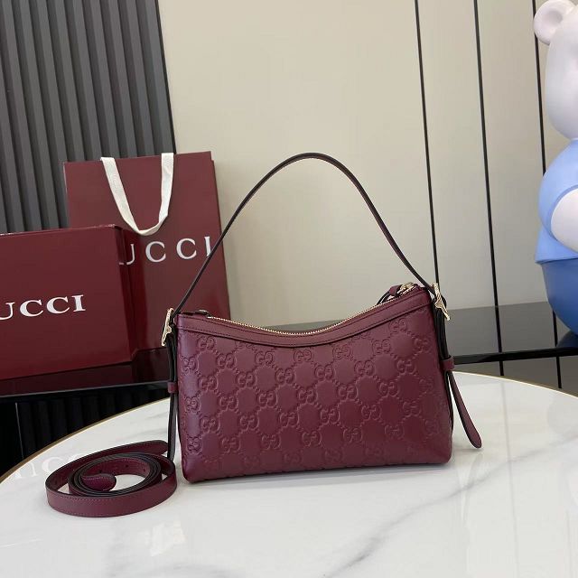 GG original calfskin emblem small shoulder bag 847450 bordeaux
