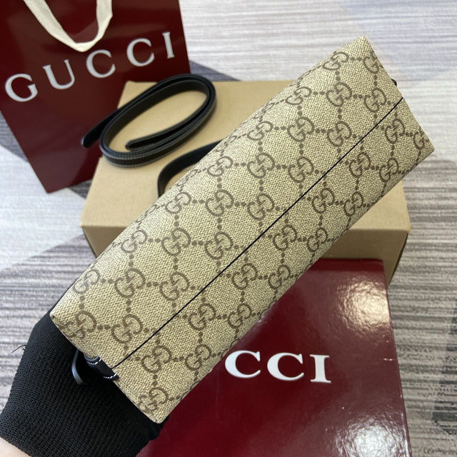 GG original fabric emblem small shoulder bag 847450 black