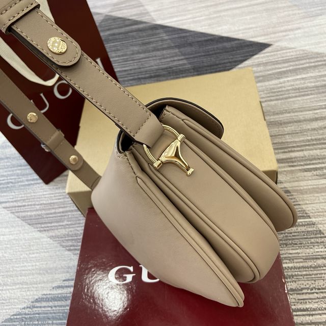GG original calfskin 1955 horsebit shoulder bag 815178 taupe