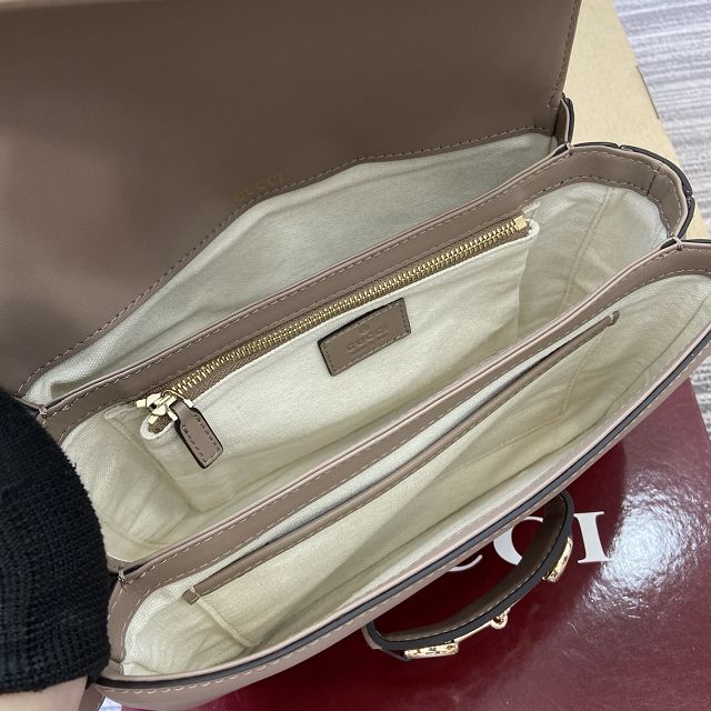 GG original calfskin 1955 horsebit shoulder bag 815178 taupe