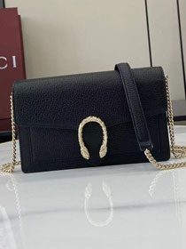 GG original calfskin dionysus wallet on chain 837373 black