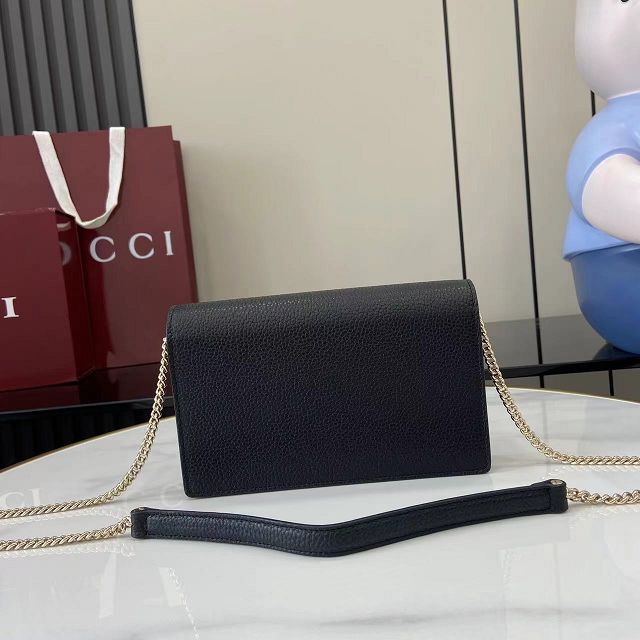 GG original calfskin dionysus wallet on chain 837373 black