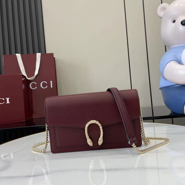 GG original calfskin dionysus wallet on chain 837373 bordeaux