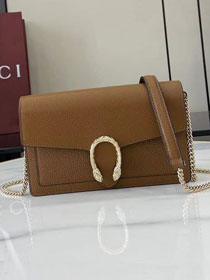 GG original calfskin dionysus wallet on chain 837373 brown