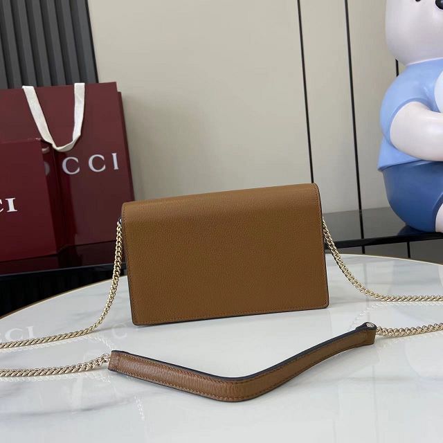 GG original calfskin dionysus wallet on chain 837373 brown
