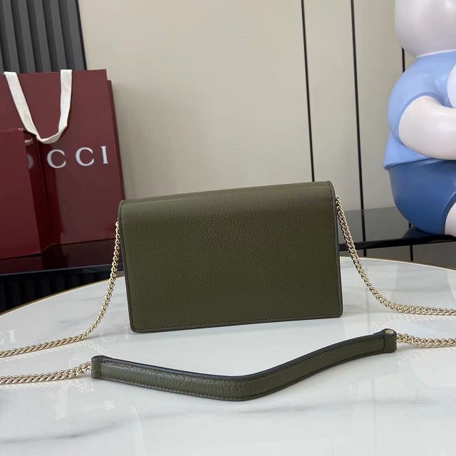 GG original calfskin dionysus wallet on chain 837373 green