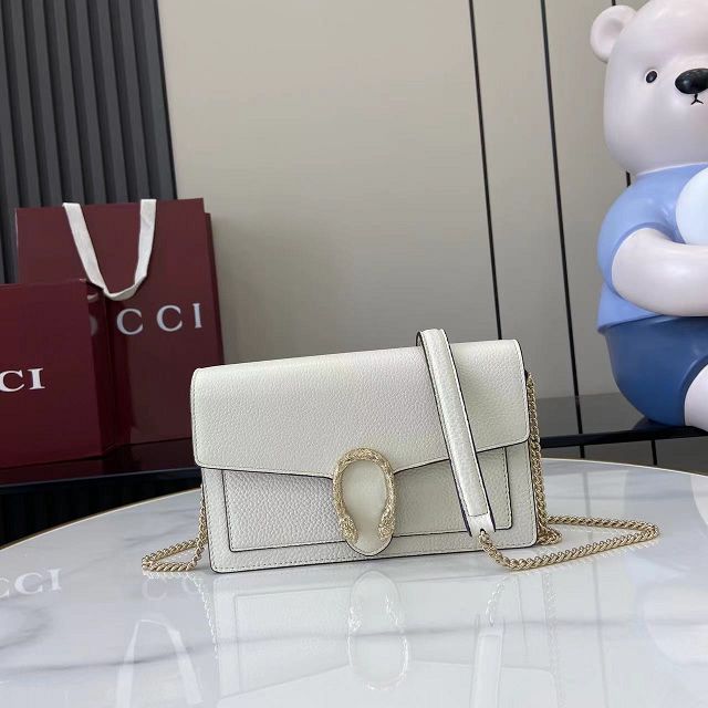 GG original calfskin dionysus wallet on chain 837373 white