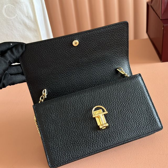GG original calfskin softbit wallet on chain 837373-2 black	