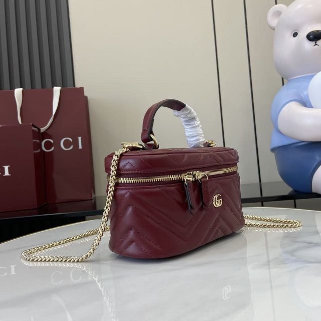 GG original calfskin marmont mini vanity bag 837455 bordeaux