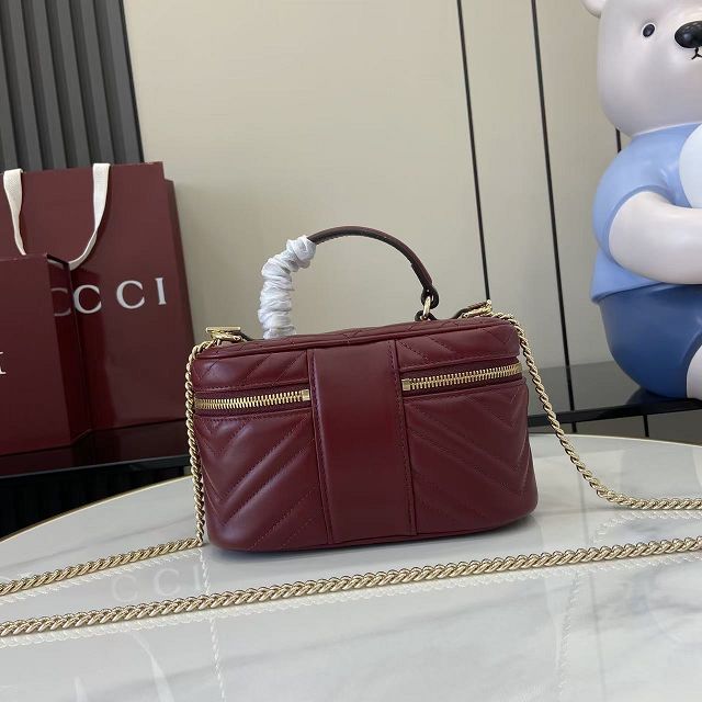 GG original calfskin marmont mini vanity bag 837455 bordeaux