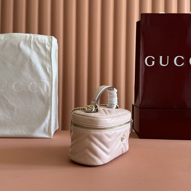 GG original calfskin marmont mini vanity bag 837455 light pink
