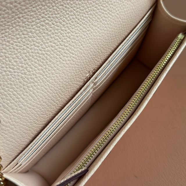 GG original calfskin marmont wallet on chain 497985 bordeaux