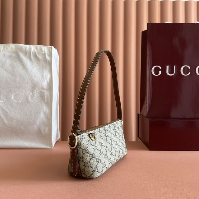 GG original fabric emblem small shoulder bag 847281 brown