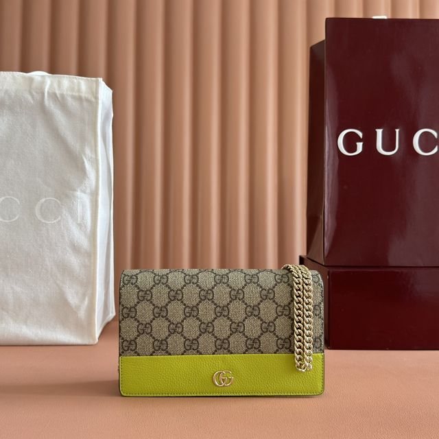GG original fabric marmont wallet on chain 497985 green