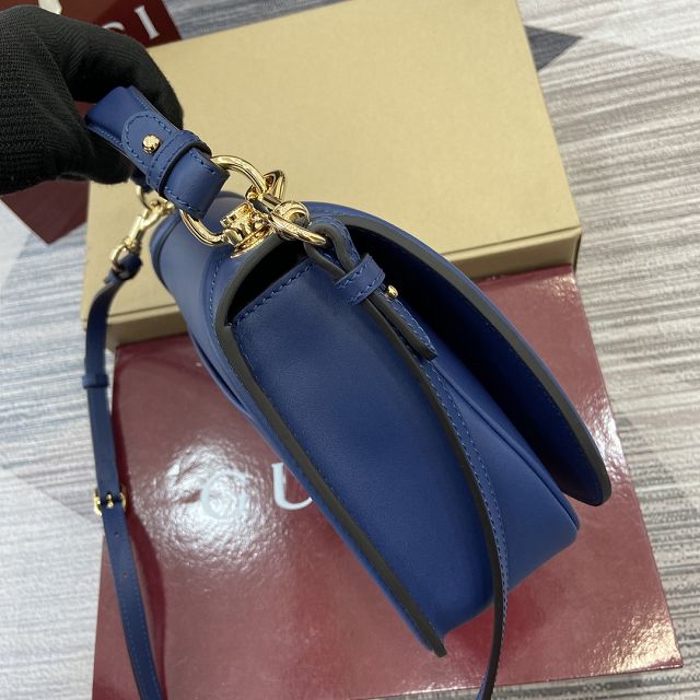 GG original calfskin blondie large top handle bag 815716 blue