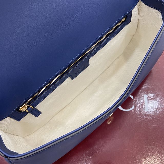 GG original calfskin blondie large top handle bag 815716 blue