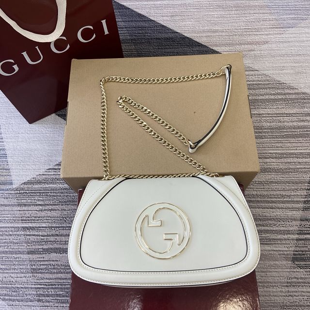 GG original calfskin blondie medium shoulder bag 815715 white