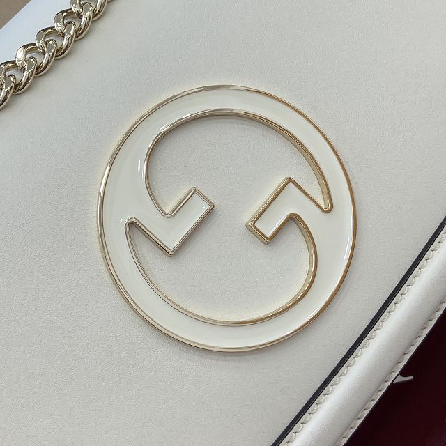 GG original calfskin blondie medium shoulder bag 815715 white