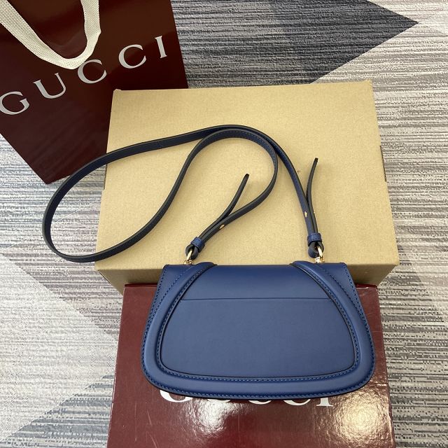 GG original calfskin blondie small shoulder bag 815700 blue