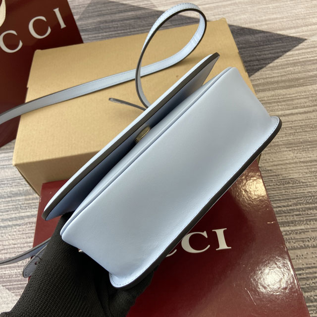 GG original calfskin blondie small shoulder bag 815700 light blue