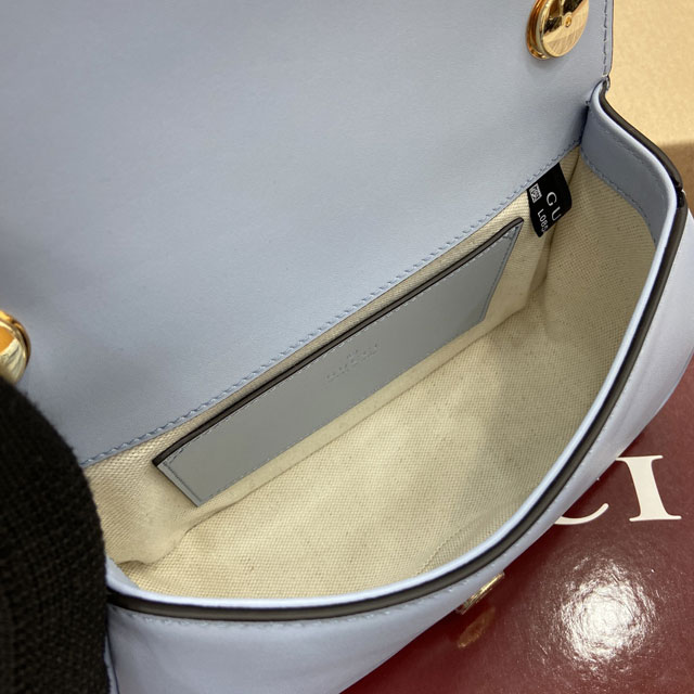 GG original calfskin blondie small shoulder bag 815700 light blue