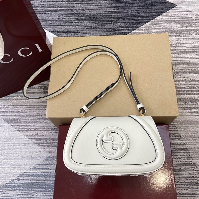 GG original calfskin blondie small shoulder bag 815700 white