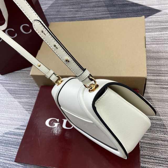 GG original calfskin blondie small shoulder bag 815700 white