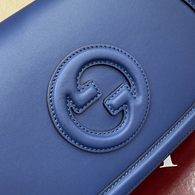 GG original calfskin blondie small top handle bag 815714 blue